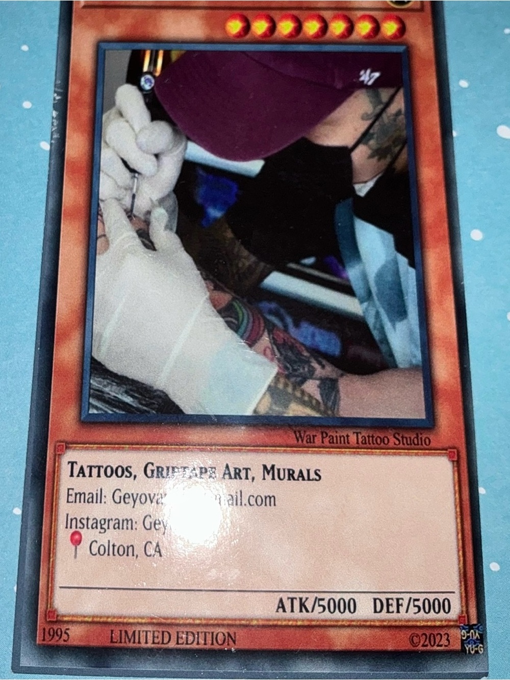Custom made Self Meet up Yugioh miniature card of someone